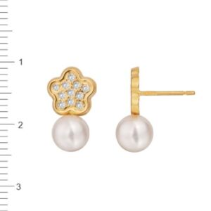 Pendiente flor perla