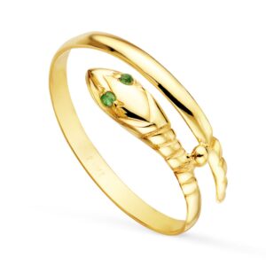 Sortija Serpiente Ojos Verdes