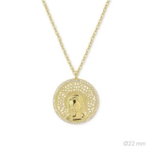 Gargantilla Virgen Niña plata chapada oro NSP