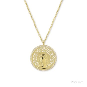 Gargantilla Virgen Niña plata chapada oro NSP