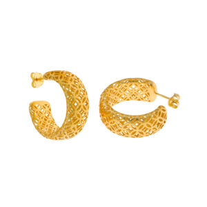 PENDIENTES PLATA CHAPADO DORADO ARO CALADO