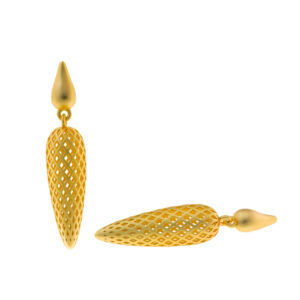 PENDIENTES PLATA CHAPADO DORADO PERA