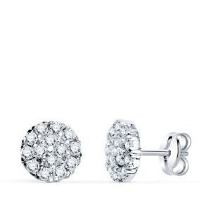 PENDIENTES ORO BLANCO CIRCULO CON CIRCONITA