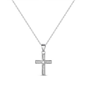 Cadena y cruz de plata