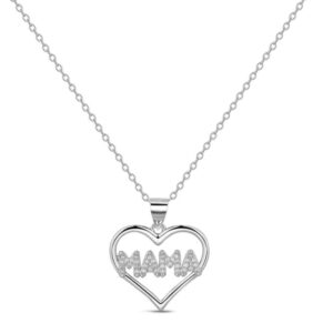 Colgante de plata corazon MAMA