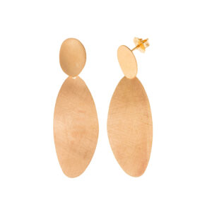 PENDIENTES PLATA CHAPADO DORADO DOS OVALOS DIAMANTADO