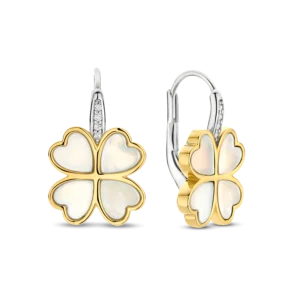 Aros de trébol de perlas