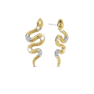 Pendientes de serpiente con perlas