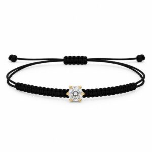 Pulseras macramé con circonita central