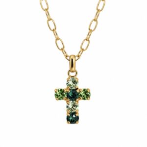 Gargantilla cruz swarovski verdes
