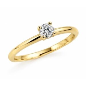 Sortija oro amarillo con diamante creado