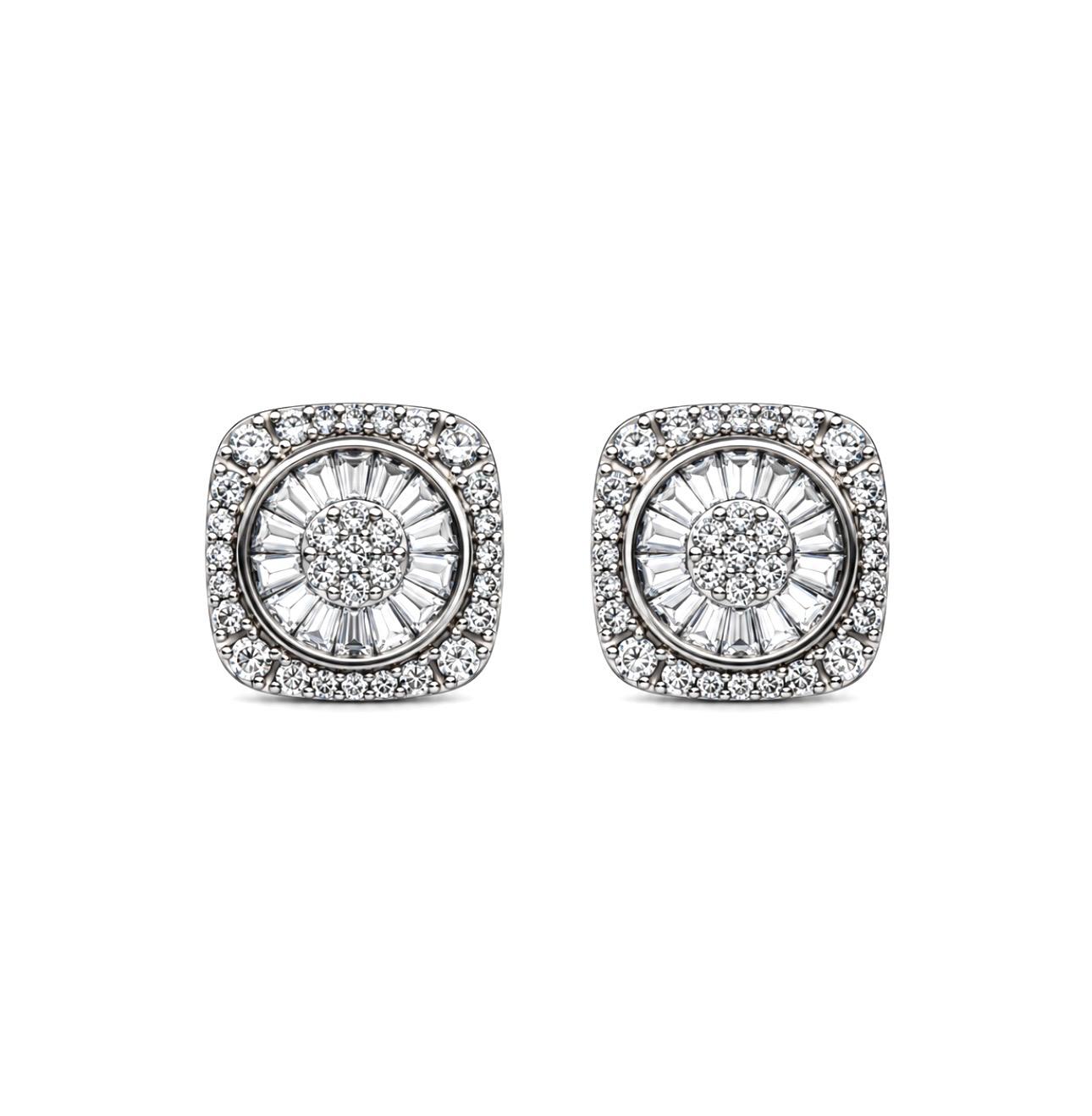 Pendientes plata cuadrados