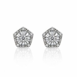 Pendientes de plata pentágono