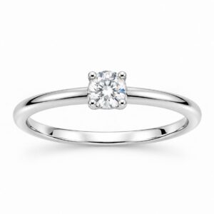 Sortija Oro Blanco con diamante de creación