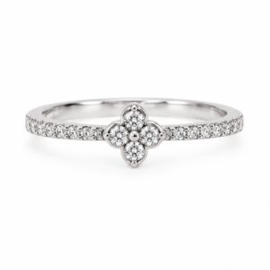 Sortija oro blanco y diamantes de creación