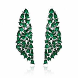 Pendientes de plata con esmeraldas